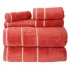 Hastings Home 2-piece Luxury Cotton Towel Set, Bath Sheet Made from 100% Zero Twist Cotton, (Brick/White) 212695YTU